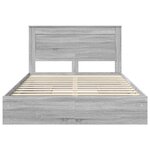 vidaXL Lit de Rangement Gris Sonoma 140 x 200 cm Bois d'ingénierie