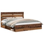 vidaXL Cadre de lit Bois ancien 200 x 200 cm Pin massif