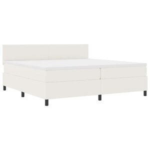 vidaXL Lit à ressort LED avec tête de lit Crème et Blanc 200 x 200 cm