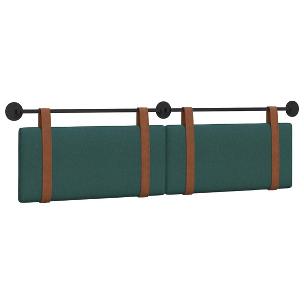 vidaXL Tête de lit suspendue Vert foncé PU antique