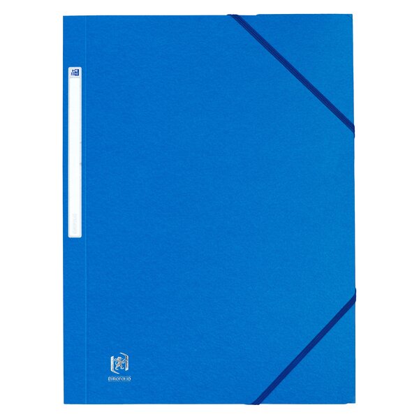 Chemise à élastique 3 rabats oxford 24 x 32 cm dos 3 cm - couleurs classiques bleue - lot de 10