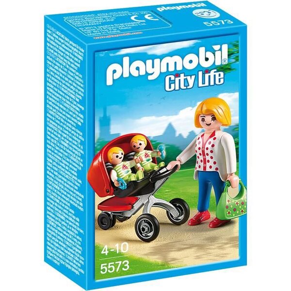 Playmobil 5573 - city life - maman avec jumeaux et landau