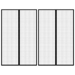 vidaXL Rideaux de porte anti-insectes 2 Pièces et aimants noir 220x130 cm