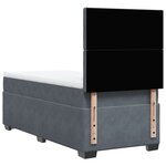 vidaXL Sommier à lattes de lit et matelas Gris foncé 80x200 cm Velours