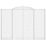 vidaXL Paniers à gabions arqués 4 Pièces 300x30x200/220 cm fer galvanisé