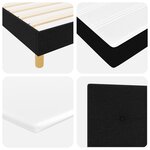 vidaXL Lit à ressort avec matelas noir 160x200 cm tissu