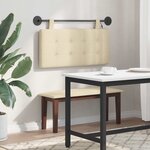 vidaXL Tête de lit suspendue Avec lumière LED Crème Tissu