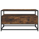 vidaXL Meuble TV chêne fumé 80x35x45 cm bois d'ingénierie