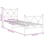 vidaXL Cadre de lit métal avec tête de lit/pied de lit blanc 80x200 cm