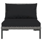 vidaXL Salon de jardin 6 Pièces avec coussins Résine tressée Gris foncé