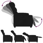 vidaXL Fauteuil inclinable Noir Tissu