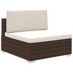 vidaXL Salon de jardin 8 Pièces avec coussins résine tressée marron