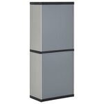 vidaXL Armoire de rangement de jardin 3 étagères Gris/noir 68x40x168cm