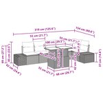 vidaXL Ensemble de canapé de jardin 7 pièces avec coussins noirs en poly rotin