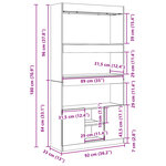 vidaXL Buffet haut sonoma gris 92x33x180 cm bois d'ingénierie