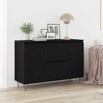Buffet vidaXL Noir Chêne 101 5x35x70 cm Bois d'ingénierie