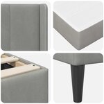 vidaXL Cadre de lit avec matelas Gris clair 140 x 190 cm Velours