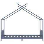 vidaXL Cadre de lit d'enfant Gris  Bois de pin massif 90 x 200 cm