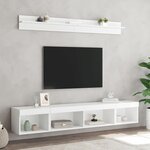 vidaXL Unités murales TV avec LED 5 Pièces blanc bois d'ingénierie