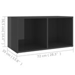 vidaXL Meuble TV gris brillant 72x35x36 5 cm bois d’ingénierie