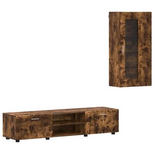 vidaXL Ensemble meuble TV FLORIN Chêne fumé Bois d'ingénierie
