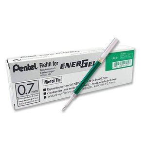 Recharge LR7 pour Roller Energel Liquide Pointe 0 7 Tracé 0 35 mm Vert x 12 PENTEL
