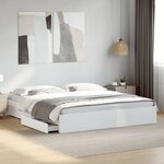 vidaXL Cadre de lit avec tiroirs sans matelas blanc 180x200 cm