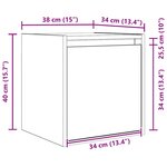 vidaXL Tables de chevet murales 2 Pièces sonoma gris 38x34x40 cm