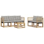 vidaXL Ensemble de canapés d'extérieur 6 Pièces Blanc et gris clair