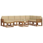 vidaXL Ensemble de canapés d'extérieur 9 pc Naturel et Beige