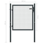 vidaXL Portail en maille de jardin Acier galvanisé 100 x 125 cm Gris