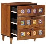 vidaXL Cabinet de chevet Marron 50 x 33 x 62 cm Bois de mangue massif