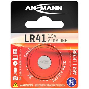 Blister de 1 pile bouton d'alcaline 'LR41' 1 5 Volt (AG3) ANSMANN