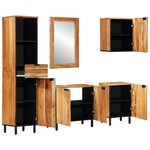 vidaXL Ensemble de meubles de salle de bain 5 pièces en bois d'acacia massif marron
