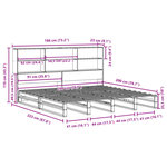 vidaXL Lit bibliothèque sans matelas blanc 180x200 cm bois massif