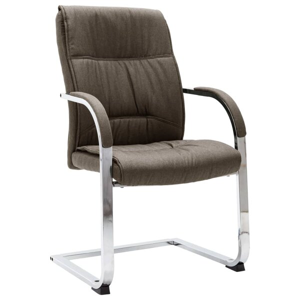 Chaise fauteuil siège de bureau informatique étude cantilever tissu taupe 02_0023997