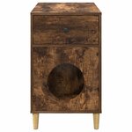 vidaXL Maison pour chat Chêne fumé 72 x 42.5 x 70 cm Bois d'ingénierie