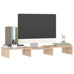 vidaXL Support pour moniteur 60x24x10 5 cm Bois de pin solide