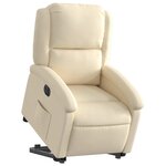 vidaXL Fauteuil inclinable électrique crème tissu