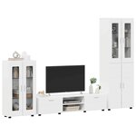 vidaXL Ensemble meuble TV FLORIN Blanc brillant Bois d'ingénierie
