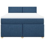 vidaXL Sommier à lattes de lit avec matelas Bleu 140x190 cm Tissu