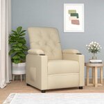 vidaXL Fauteuil inclinable Crème Tissu