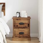 vidaXL Cabinet de chevet avec tiroir Bois ancien 39 x 39 x 47.5 cm
