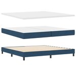 vidaXL Lit à ressorts avec tête de lit Bleu 200 x 200 cm tissu