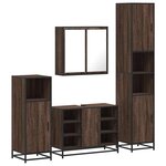 vidaXL Ensemble de meubles de salle de bain 4 Pièces chêne marron