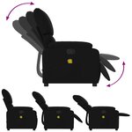 vidaXL Fauteuil inclinable de massage noir tissu