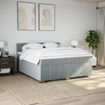 vidaXL Sommier à lattes de lit avec matelas Gris clair 200x200cm Tissu
