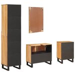 vidaXL Ensembles de salle de bain Naturel Bois de mangue massif