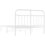 vidaXL Cadre de lit métal sans matelas et tête de lit blanc 150x200 cm