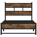 vidaXL Cadre de lit en métal sans matelas chêne fumé 100x190 cm